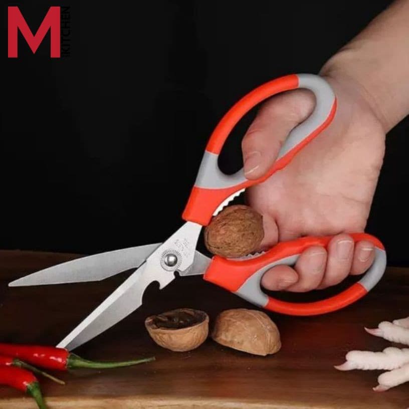 M KITCHEN YJ024 กรรไกร กรรไกรทำอาหาร สแตนเลส 3in1 สามรถเปิดขวดได้ รูปที่ 2