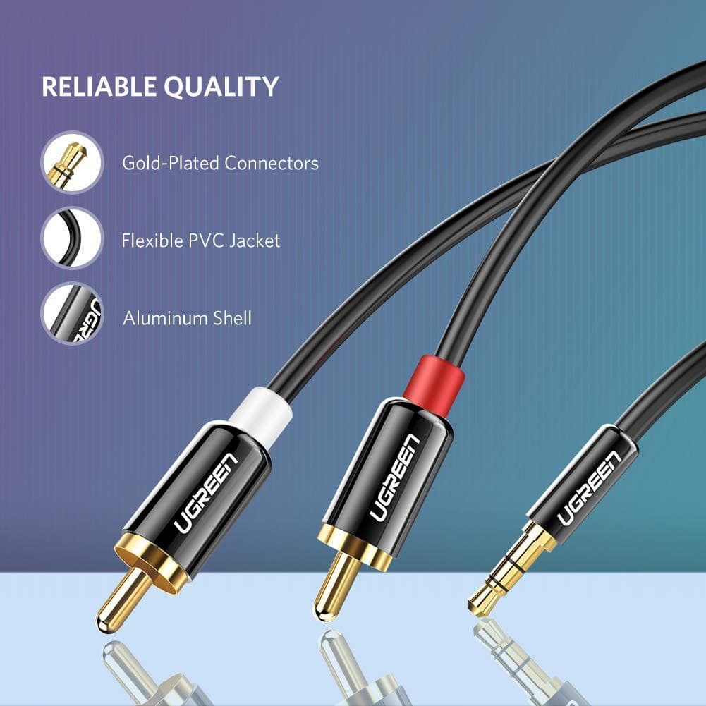 UGREEN รุ่น AV116 สายAUX 3.5mm to 2RCA สายสัญญาณเสียง AUX เข้า1ออก2 High End Aluminum รูปที่ 3