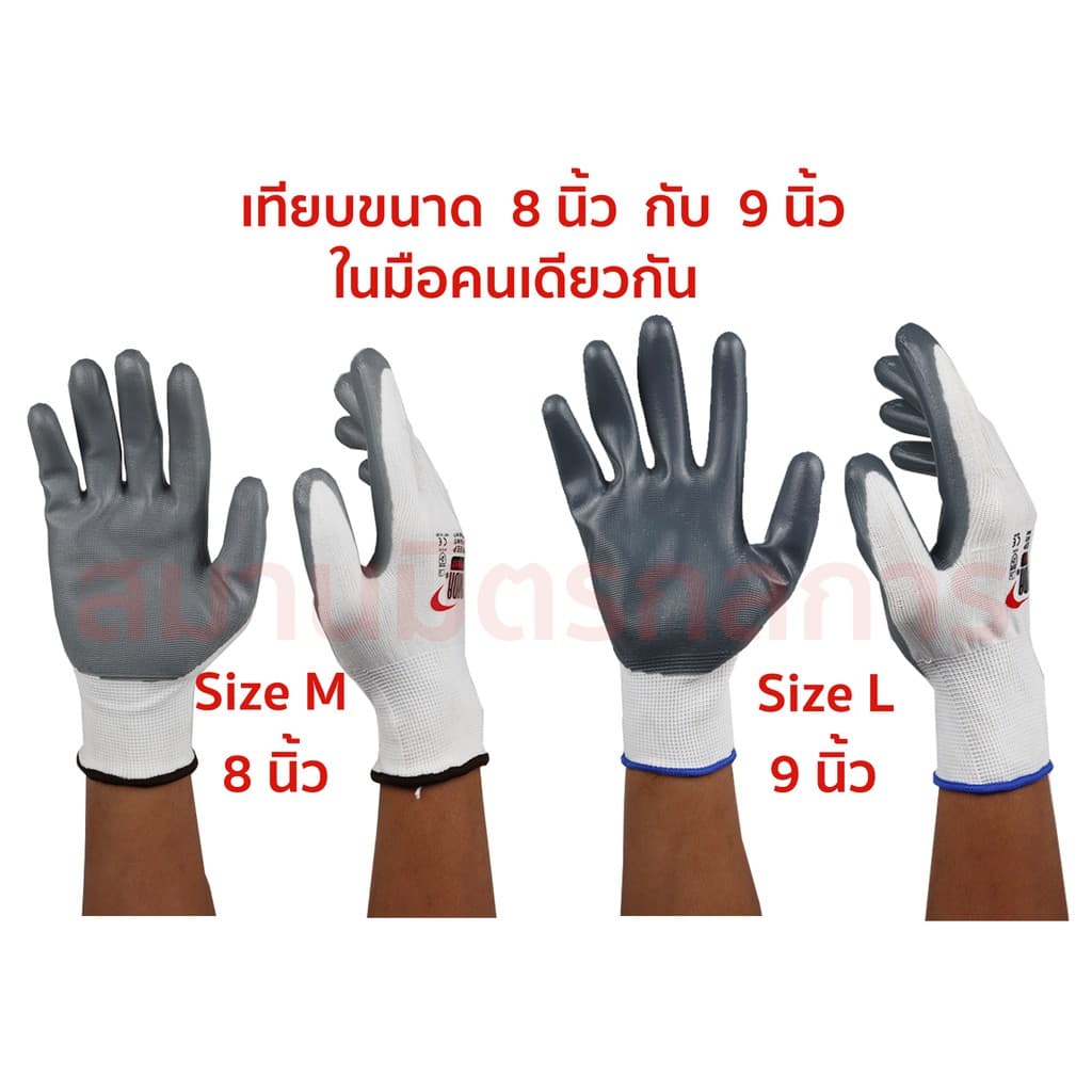 ลด 50% ใส่โค้ด INCLZ44 ถุงมือโพลีเอสเตอร์เคลือบไนไตร กันลื่นยืดหยุ่นกระชับมือ ยี่ห้อ YAMADA รูปที่ 4