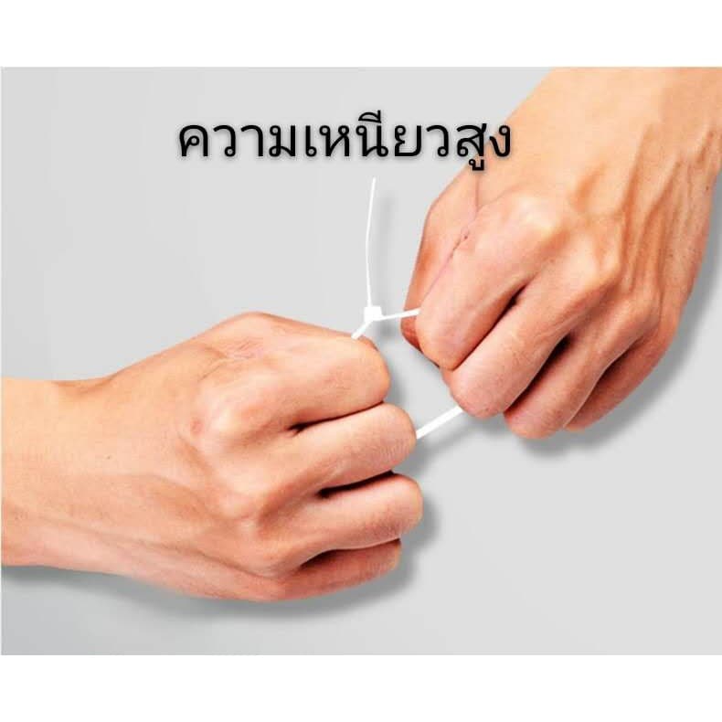 เคเบิ้ลไทร์ สายรัด หนวดกุ้ง​ 3มม.X​ 200มม. 8 นิ้ว 500เส้น แบบหนา ขาว/ดำเลือกได้ รูปที่ 6