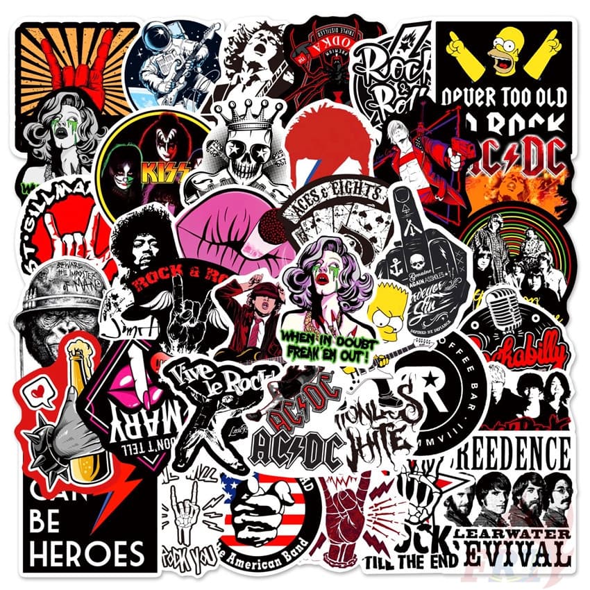 HipHop Rock Band - Rock & Roll Series 02 Stickers 50Pcs/Set DIY Fashion Waterproof Doodle Decals Stickersc รูปที่ 1
