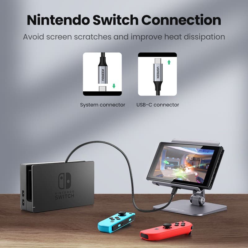 UGREEN สายเคเบิล USB C USB 3.1 Type C ตัวผู้ต่อตัวเมีย รุ่น 2 10Gbps สำหรับ Nintendo Switch compatible compatible for Macbook Pro Samsung Galaxy Note20 S10 S9 Google Pixel 3 2 XL ขนาด 1.5 ฟุต รูปที่ 7