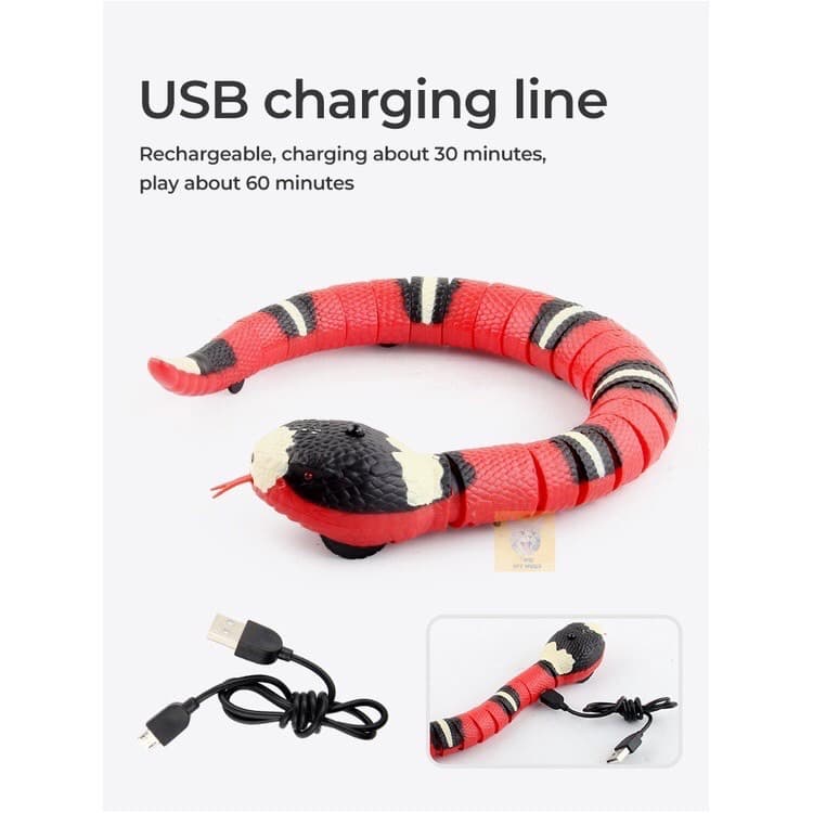 ของเล่นแมว งูเลื้อยอัตโนมัติ งูของเล่น รุ่นชาร์จแบต USB รูปที่ 2