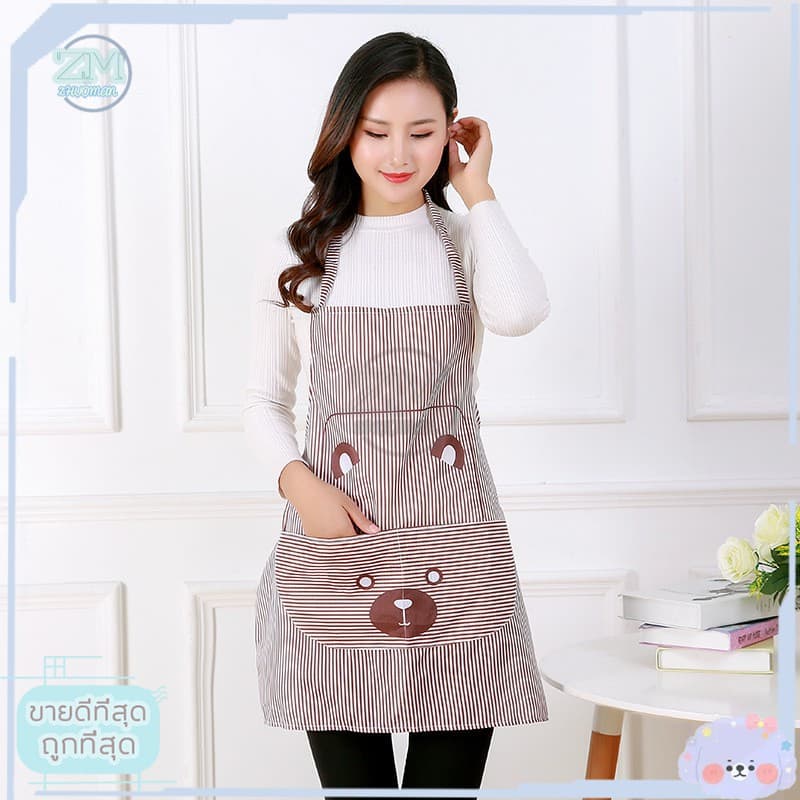 ผ้ากันเปื้อน เนื้อผ้าpolyester วัสดุไพลีเอสเตอร์ น้ำหนักเบา ใส่สบาย ซักง่าย แห้งไว พับเก็บง่าย รูปที่ 4