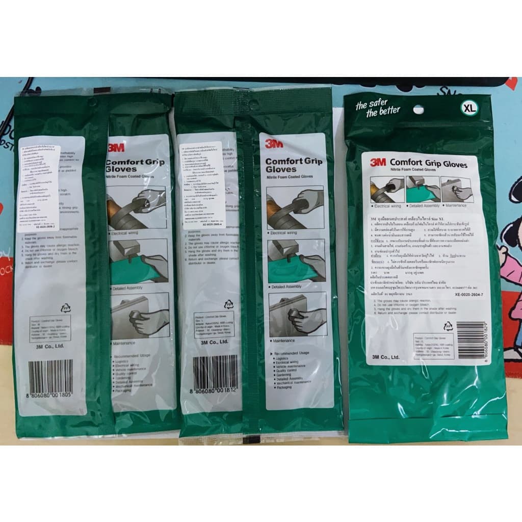 3M Comfort Grip Gloves ถุงมือไนลอนเคลือบด้วยสารไนไตร รูปที่ 4