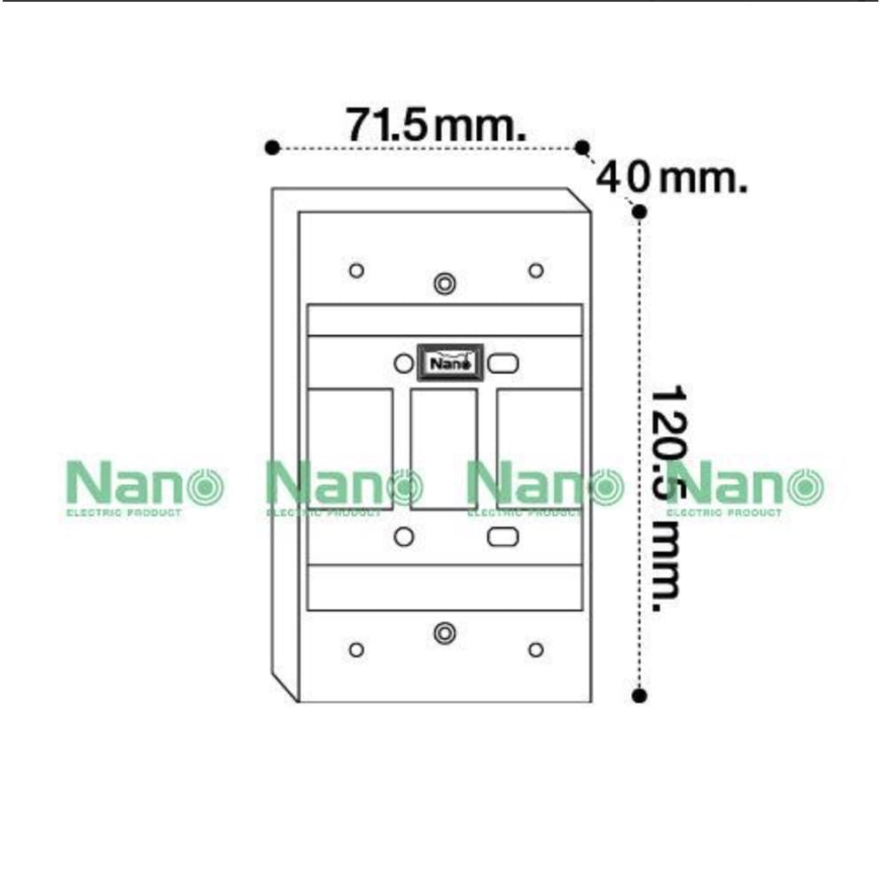 Nano บ๊อกลอย 2x4, 4x4 กล่องลอย บล๊อคลอย พลาสติก ขาว ดำ Nano 403 404 รุ่นClassic Series ใช้กับยี้ห้อพานาและช้างได้ รูปที่ 3