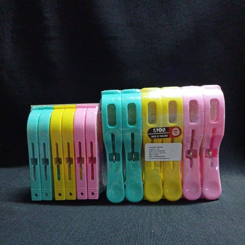 กิ๊บหนีบผ้าตัวใหญ่ พลาสติก ตัวหนีบผ้า แบบหนา สีสวย แข็งแรง รูปที่ 2