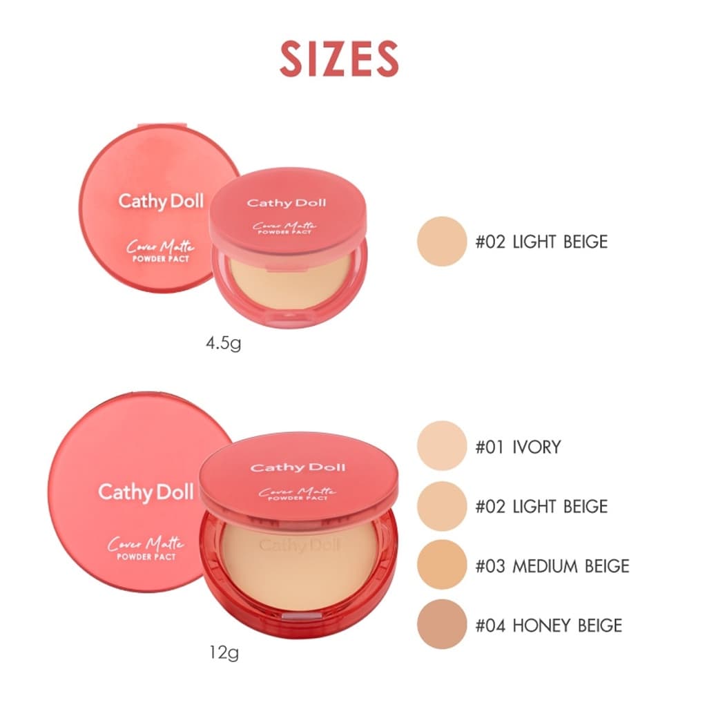 แป้งฝุ่นอัดแข็ง เคที่ดอลล์ คัฟเวอร์ แมทท์ พาวเดอร์ แพ็ค Cathy Doll Cover Matte Powder Pact SPF30 PA+++ 4.5 g./12 g. รูปที่ 6