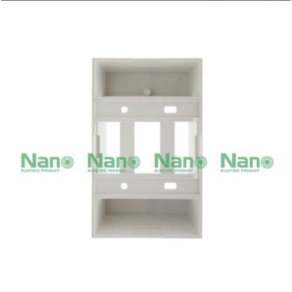Nano บ๊อกลอย 2x4, 4x4 กล่องลอย บล๊อคลอย พลาสติก ขาว ดำ Nano 403 404 รุ่นClassic Series ใช้กับยี้ห้อพานาและช้างได้ รูปที่ 2