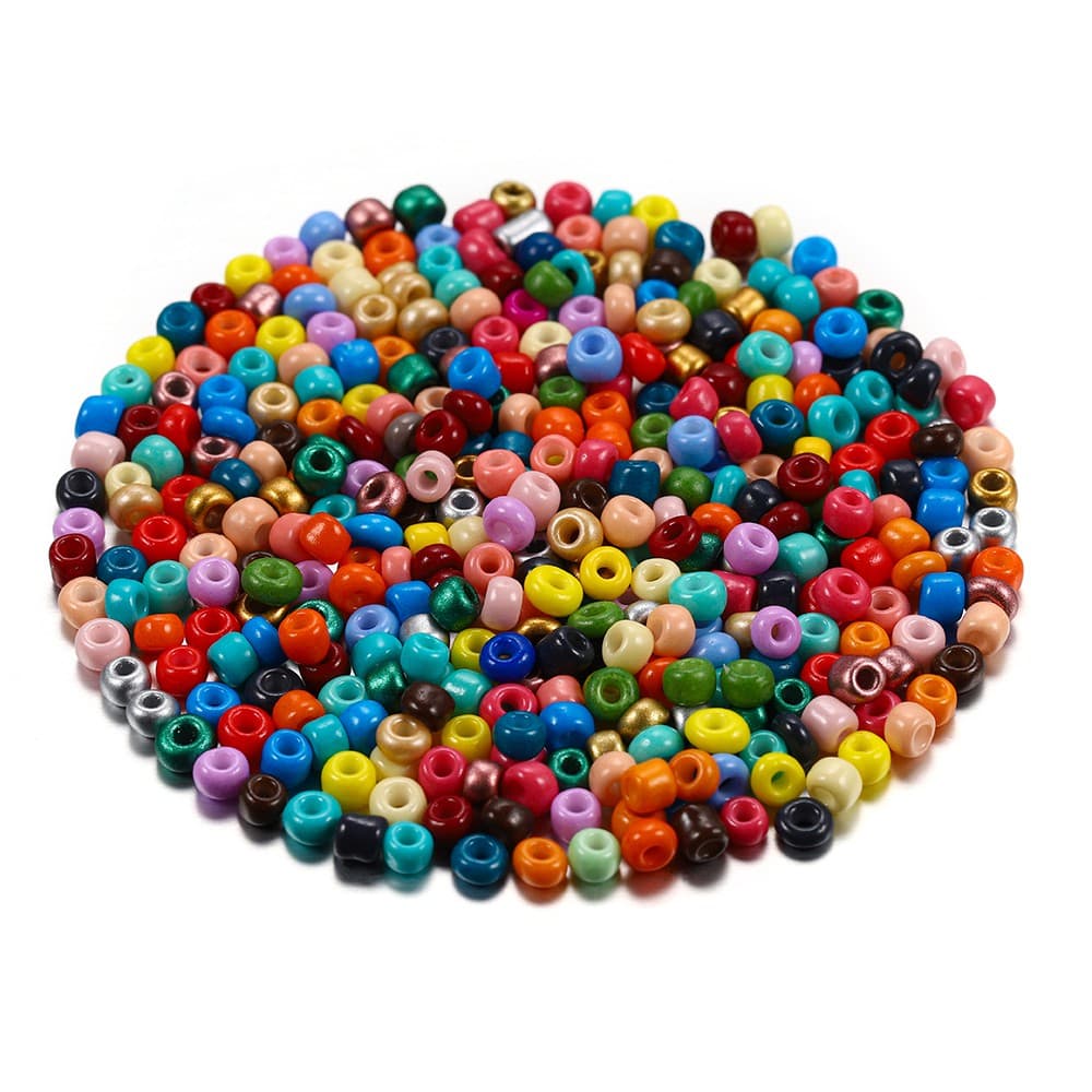 ST.KUNKKA 3-4mm ลูกปัดเม็ดทราย หลายสีลูกปัดแก้ว ลูกปัดทรงกลมขนาดเล็ก 300-600 ชิ้น รูปที่ 4