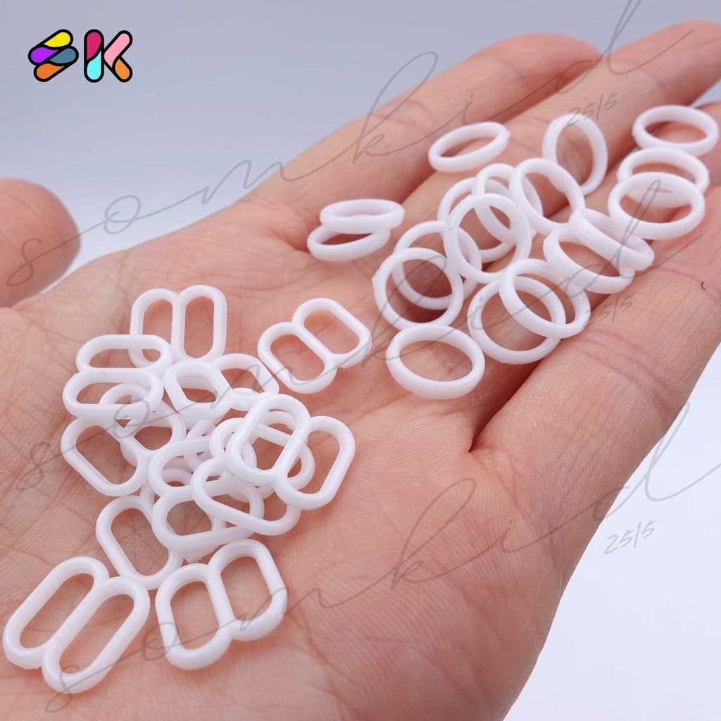 somkid ห่วงสำหรับทำสายเสื้อใน ห่วงปรับเสื้อใน สำหรับทำสายใน8mm/10mm/12mm มี3สีขาว,ดำและใส รูปที่ 1