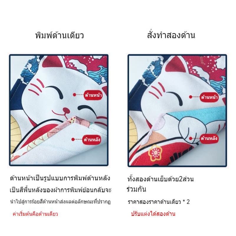 ผ้าม่านสามเหลี่ยมผืนผ้าของแมวนำโชคญี่ปุ่น รูปที่ 6
