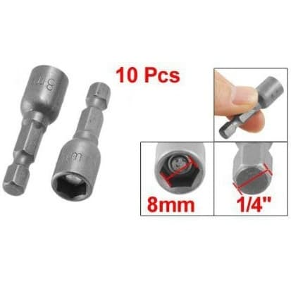 จำนวน 10 ตัว หัวบล็อค ยิงน็อต บล็อคขันสกรูใส่สว่าน เบอร์ 8,10 มม. Magnetic Power 8,10 mm. 10 PieceTHE TOOLS รูปที่ 3