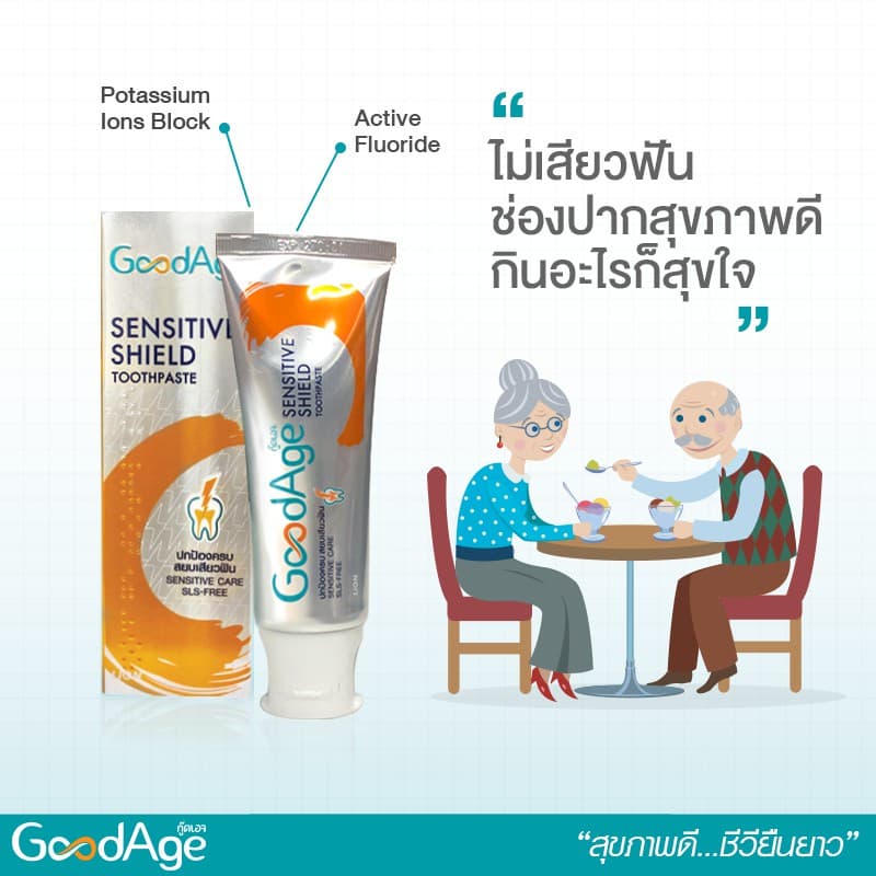 GoodAge ยาสีฟัน กู๊ดเอจ เซนซิทีฟ ชีลด์ Sensitive Shield 90 กรัม LIONSOS รูปที่ 4