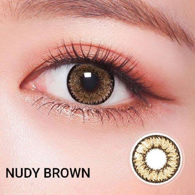 Nudy brown gray -00 ถึง -1000 Wink Sweety plus Pitchylens Pretty Doll Contactlens บิ๊กอาย. รูปที่ 1