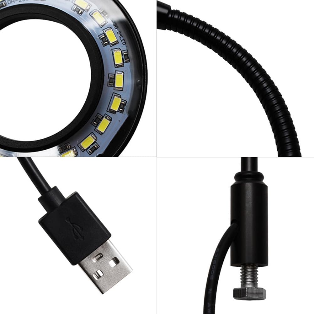 10W โคมไฟตู้ปลา LED บ้านปรับได้กันน้ํา USB ขับเคลื่อน ไฟเลี้ยงตู้ปลา โคมไฟตั้งโต๊ะ หัวไฟสามารถปรับได้ รูปที่ 8