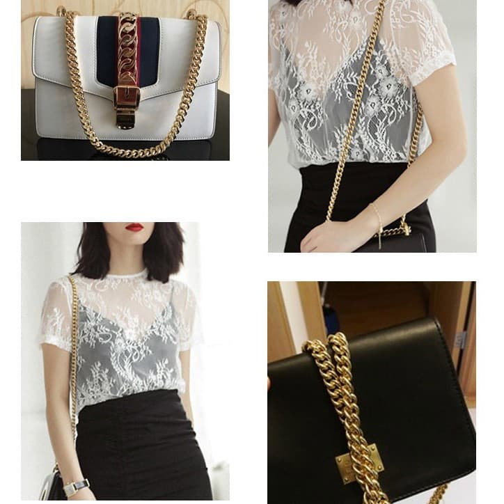 สายโซ่ สายกระเป๋าโซ่ สายโซ่โลหะ รุ่นโซ่มนหน้ากว้าง 8 mm. chain strap รูปที่ 8