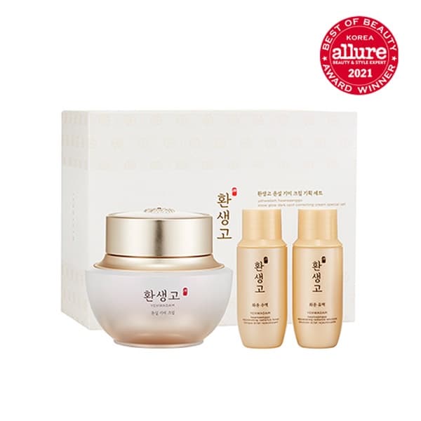 THE FACE SHOP YEHWADAM HWANSAENGGO SNOW GLOW DARK SPOT CORRECTING CREAM SPECIAL SET เซ็ตครีม เยฮวาดัม ลดฝ้า กระจุดด่างดำ รูปที่ 1