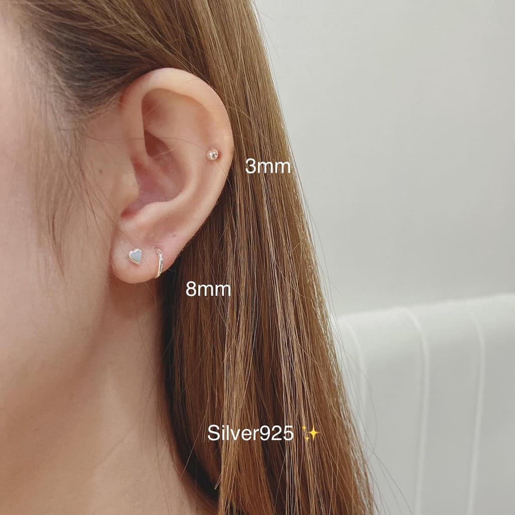 Suwann.na ต่างหูห่วง ต่างหูเงินแท้ ห่วงหลอด 8, 10, 12, 14, 16, 18, 25, 40 mm รูปที่ 2