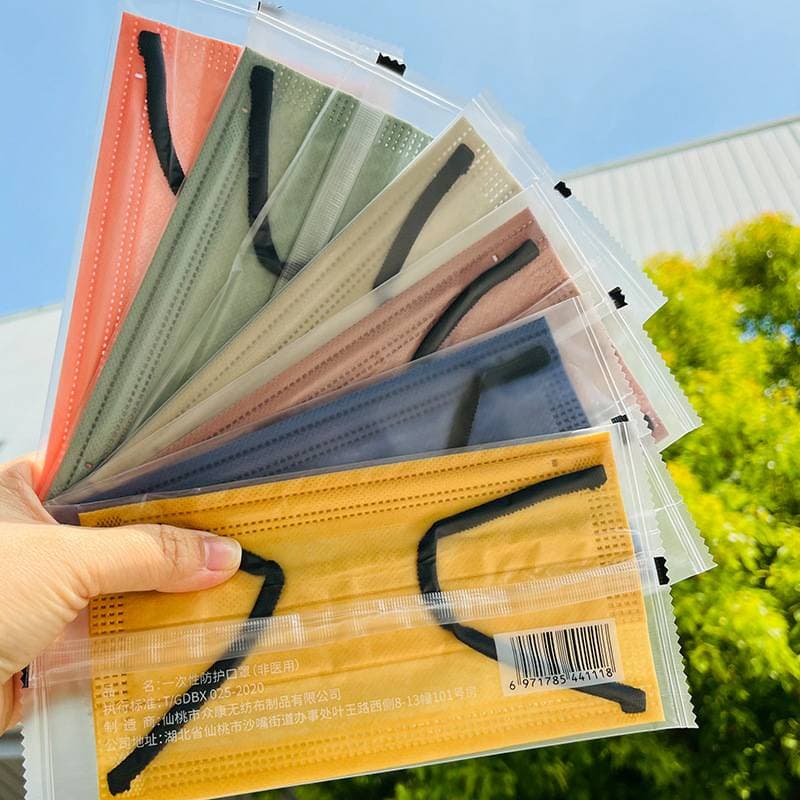 Morandi 6MM mask หูเชือก แมสเนื้อหนานุ่ม สีพาสเทล สีเอิร์ธโทน จำนวน10 ชิ้น/ซอง หนา 4 ชั้น แพ็คเกจส่วนตัว รูปที่ 2