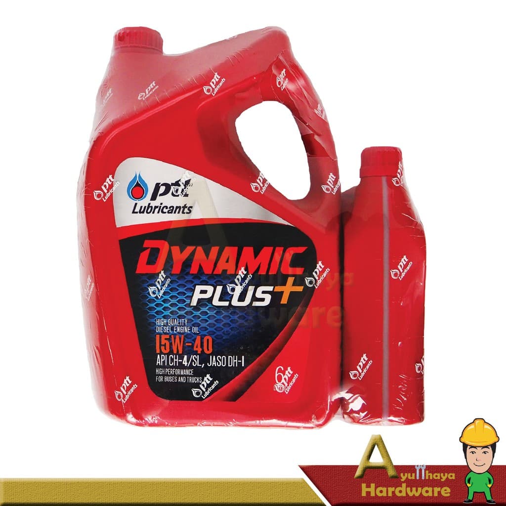 น้ำมันเครื่องรถยนต์ DYNAMIC PLUS 15W-40 ปริมาณ 6+1 ลิตร ปตท.