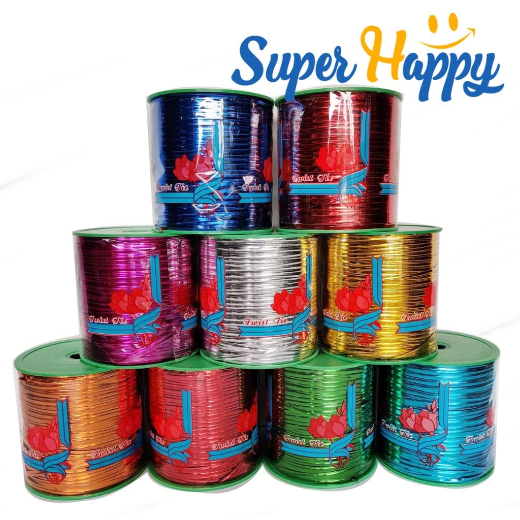 ริบบิ้นลวดม้วนจัมโบ้ 360 หลา ลวดสี ลวดมัดโบว์ ลวดมัดถุงขนม รูปที่ 1