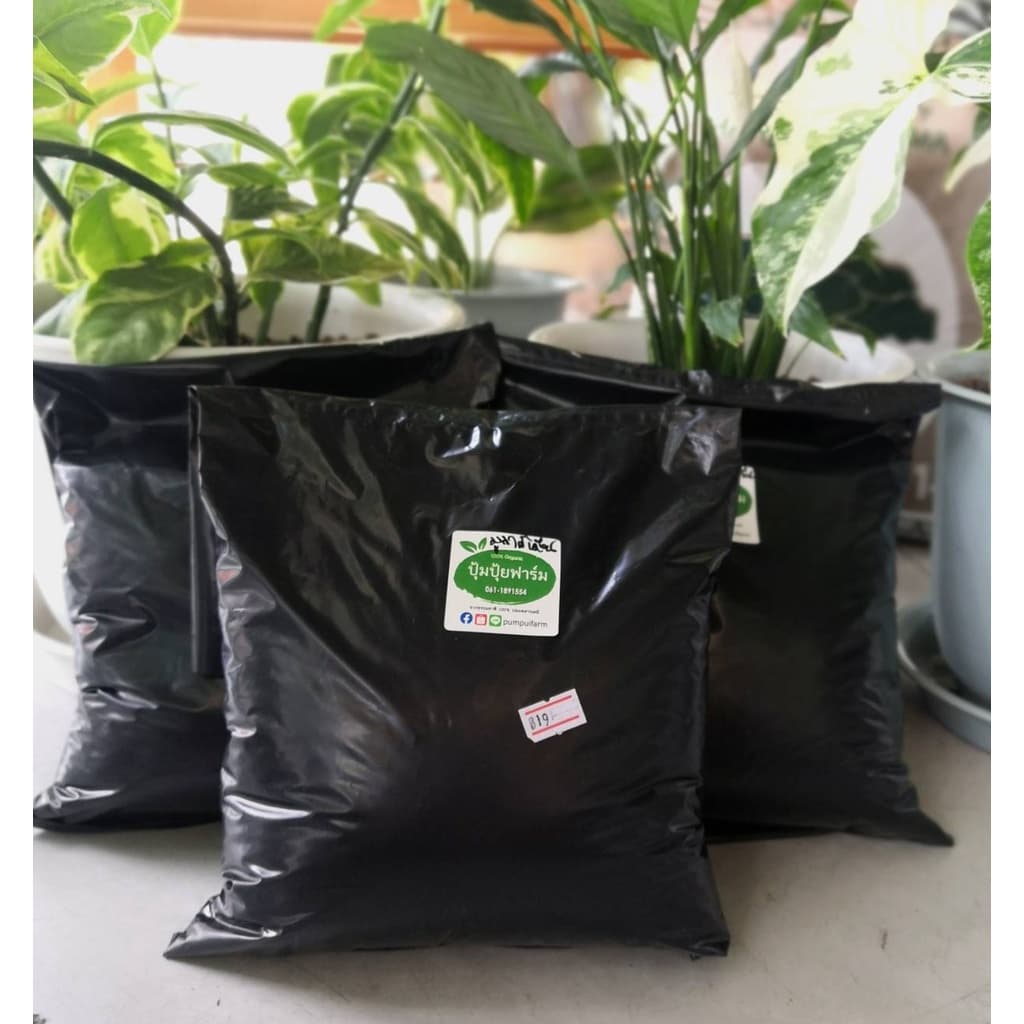 มูลไส้เดือน ร่อนสดใหม่ ทุกถุง vermicompost ขนาด 1 กก. kg รูปที่ 9