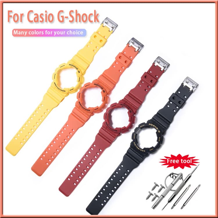 สายนาฬิกาซิลิโคนพร้อมเคส /watchband +bezel สําหรับชาย GA-110 GA100 GA120 GA-140 GA150 GD-120 / GLS100/110-100/110/120 ชุดซิลิโคน + เครื่องมือ รูปที่ 1