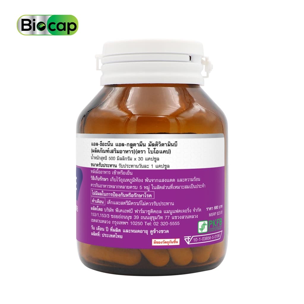 แอลธีอะนีน Biocap แอลธีอะนีน พลัส วิตามินบีรวม ไบโอแคป L-Theanine Vitamin B B1 B2 B3 B5 B6 B7 B9 B12 รูปที่ 2