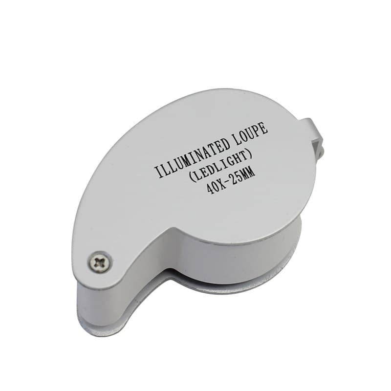 40X25 มิลลิเมตรแก้ว Jeweler แว่นขยายแว่นขยายเครื่องประดับแว่นตา Loupe ในตัวไฟ LED รูปที่ 5