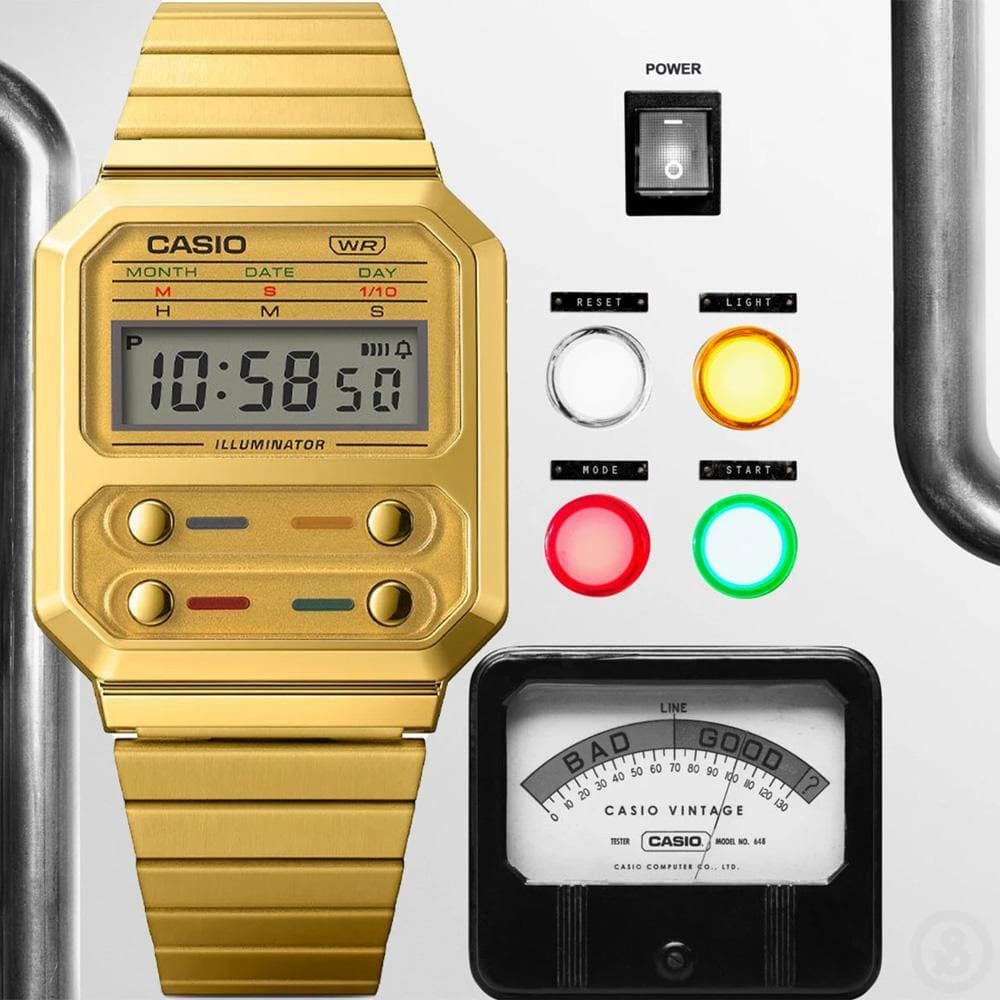Casio Vintage นาฬิกาข้อมือผู้ชาย/ผู้หญิง รุ่น A100WE A100 A100WEGG แท้ประกันศูนย์ไทย 1 ปี รูปที่ 7