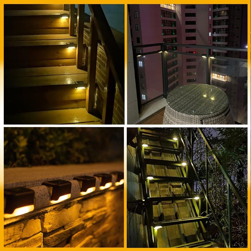 ไฟติดบันได ติดกำแพงหน้าบ้าน รั้วบ้าน เพิ่มความสวยงาม ไฟเหลือง Solar light 1 LED ไฟพลังงานแสงอาทิตย์ รูปที่ 7