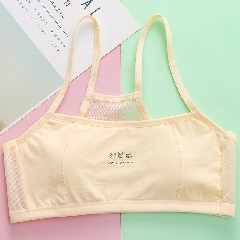 เสื้อซับในเด็ก ชุดชั้นในเด็ก ครึ่งตัวแบบสวม สีพื้น ชั้นในเด็กผู้หญิง บราเด็กสาว สายเดี่ยว ใส่สบาย September27_th รูปที่ 2