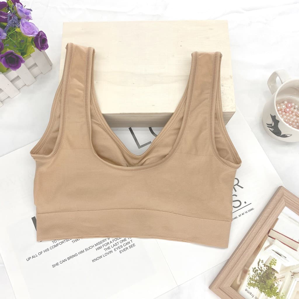 Sport Bra Anny w049 หลังตัวU แบบสวม ไร้โครง เนื้อผ้านุ่ม กระชับดี ใส่สบาย รูปที่ 3