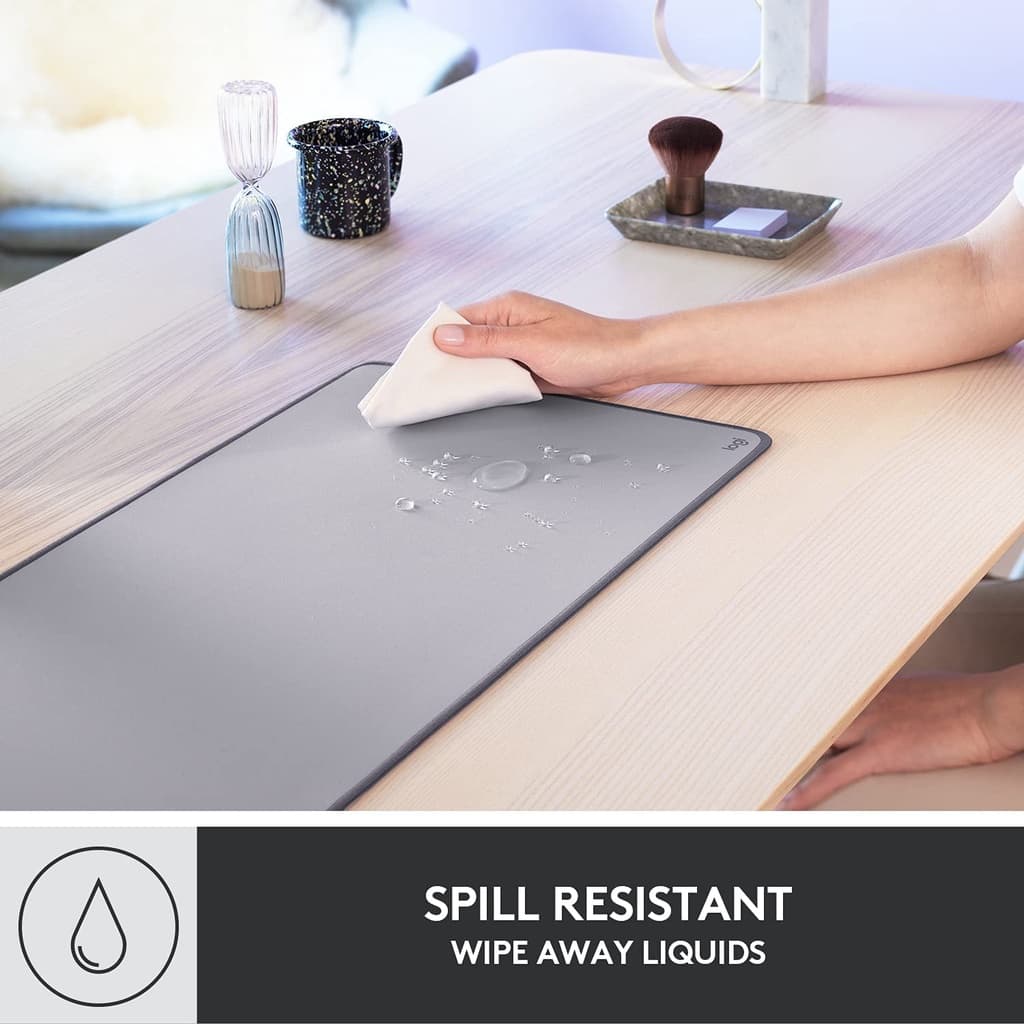แผ่นรองเมาส์LOGITECH Desk Mat / Mouse Pad Studio Series สบายมือพร้อมฐานกันลื่นและดีไซน์กันน้ำหก หลากหลายสีสั รูปที่ 5