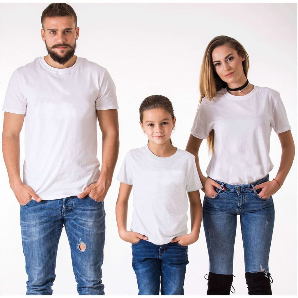 เสื้อยืดคอกลมสีขาว Cotton100%เสื้อทีม เสื้อทำมัดย้อม รูปที่ 3