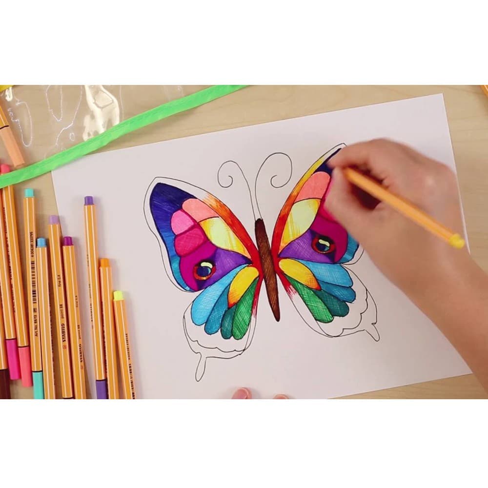 สตาบิโล Point 88 ปากกาหัวเข็ม ปากกาสีหมึกน้ำ ปากกา 20 สี ซื้อ 1 เเถม 1 รูปที่ 5