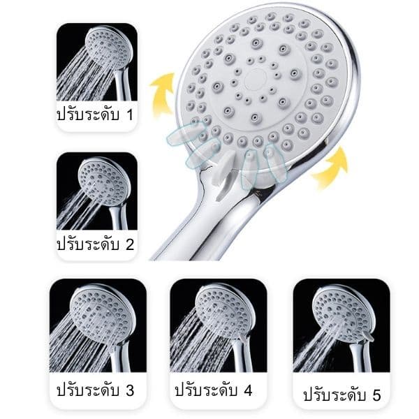 ถูกที่สุด มาดามก๊อก ชุดฝักบัว ฝักบัว อาบน้ำปรับระดับน้ำได้ 5 ระดับ ครบชุด MA-F-030/X2 รูปที่ 2