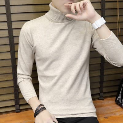 Hot ไหมพรมผู้ชายคอเต่ารุ่นขายดี เนื้อผ้าหนานุ่ม ใส่สบายทรงเกาหลี รูปที่ 4