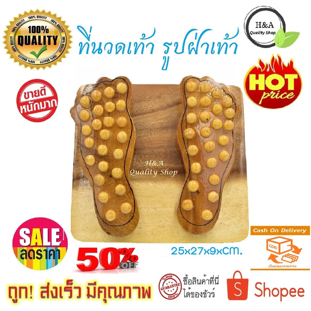 ที่นวดรูปฝ่าเท้า ที่นวดสปริงฝ่าเท้า คลายเส้น แก้ปวดเมื่อย ไม้นวดเพื่อสุขภาพ 25x27x9 CM. รูปที่ 1