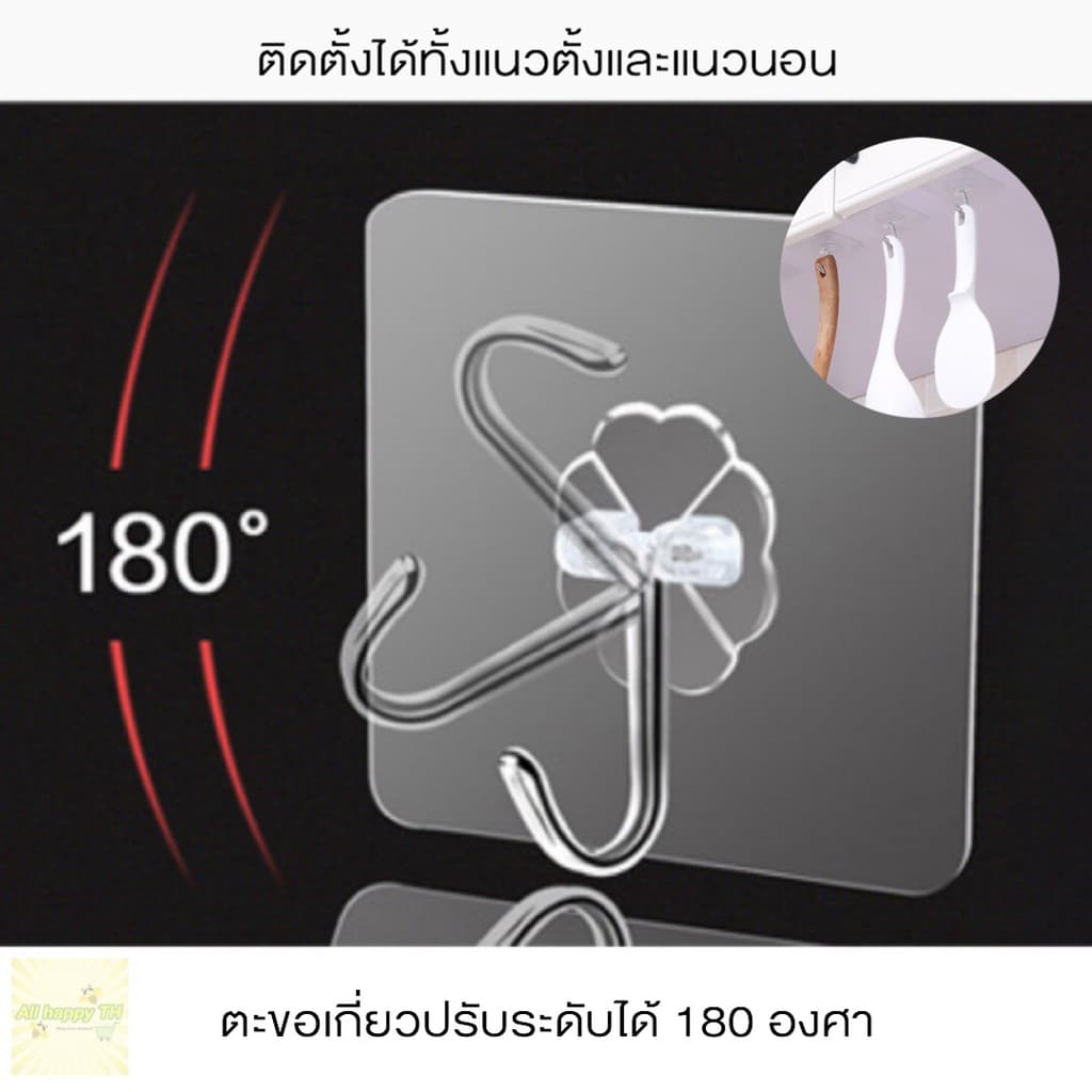 ขั้นต่ำ 5ชิ้น รุ่นติดปูนได้ ติดได้ทุกพื้นผิวผนัง ตะขอแขวนติดผนัง ตะขอแปะผนัง ตะขออเนกประสงค์ ตะขอแขวน ตะขอแขวนติดผนัง รูปที่ 8
