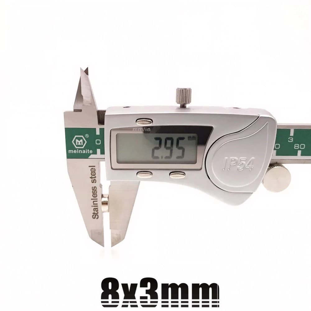 10ชิ้น แม่เหล็กนีโอไดเมียม 8x3มิล กลมแบน 8*3มิล Magnet Neodymium 8x3mm แม่เหล็กแรงสูง กลมแบน 8mm x 3mm รูปที่ 4