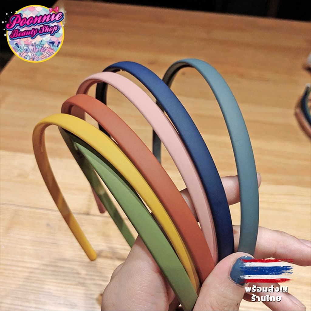 ที่คาดผม ไฟเบอร์ สีด้าน สไตล์เกาหลี ins ไม่บีบหัว อ่านขนาดด้วยนะคะ >> ขนาด0.8ซม. รูปที่ 8