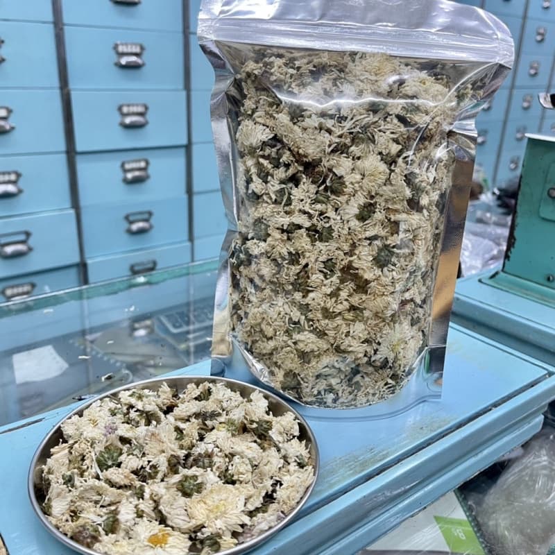 ชาดอกเก๊กฮวยขาว 100 กรัม White Chrysanthemum tea 杭白菊茶 เก๊กฮวยขาว ดอกเก๊กฮวยขาว เก็กฮวย รูปที่ 4