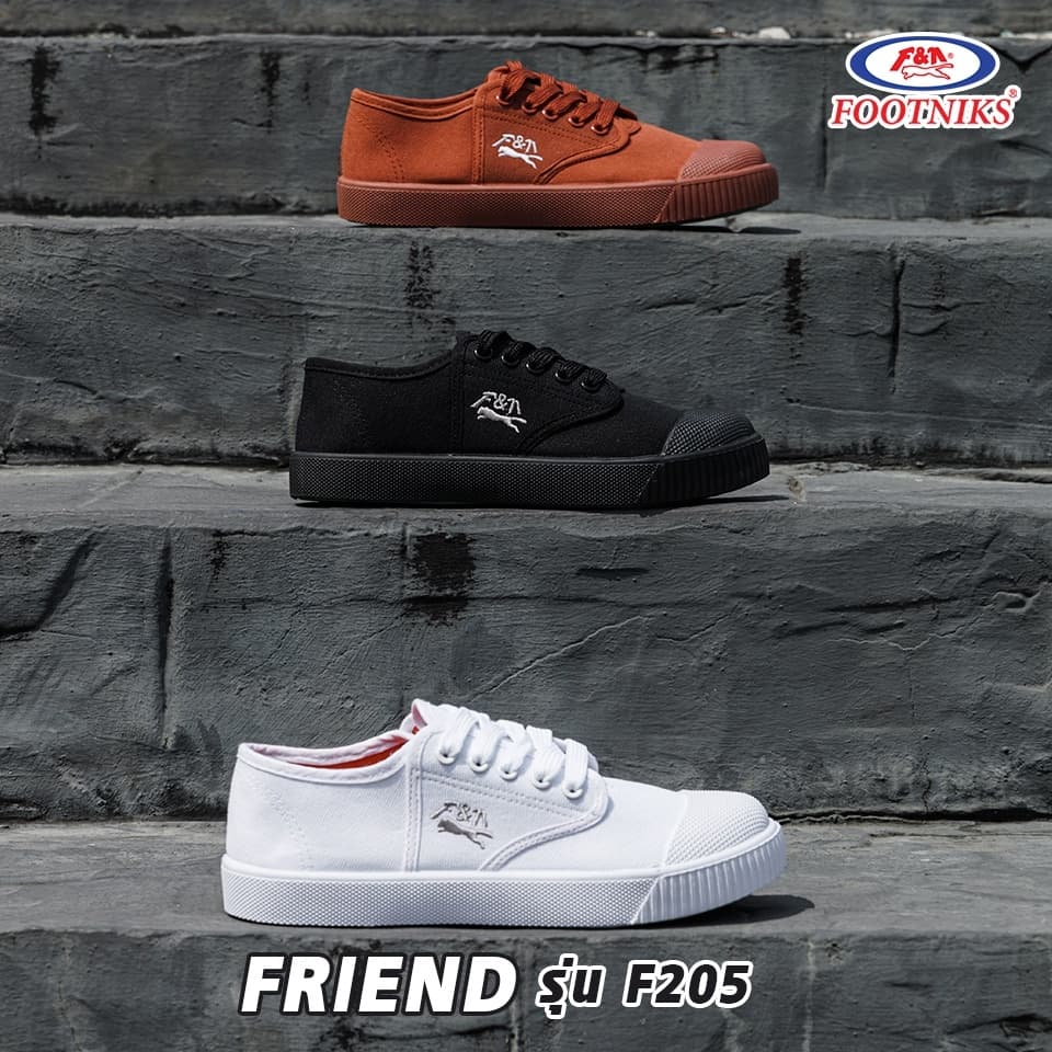 ลูกค้าใหม่ 1 บาท Footniks รองเท้าผ้าใบนักเรีย รุ่นT09-F205 คุณภาพเทียบ Gold city ไซส์ 31-45 รูปที่ 4
