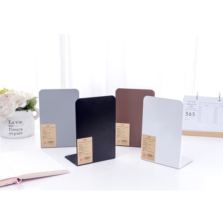 ฉากกั้นหนังสือ ที่กั้นหนังสือ ชั้นวางหนังสือ 1คู่ 2ชิ้น 14x15x21cm ที่คั่นหนังสือ ที่กั้นหนังสือโลหะ รูปที่ 6