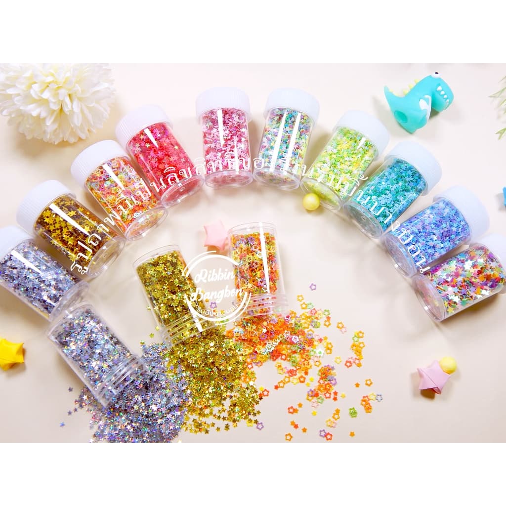 กากเพชร กลิตเตอร์ดาว glitter เลื่อมกากเพชรรูปดาว หัวใจ รูปที่ 2