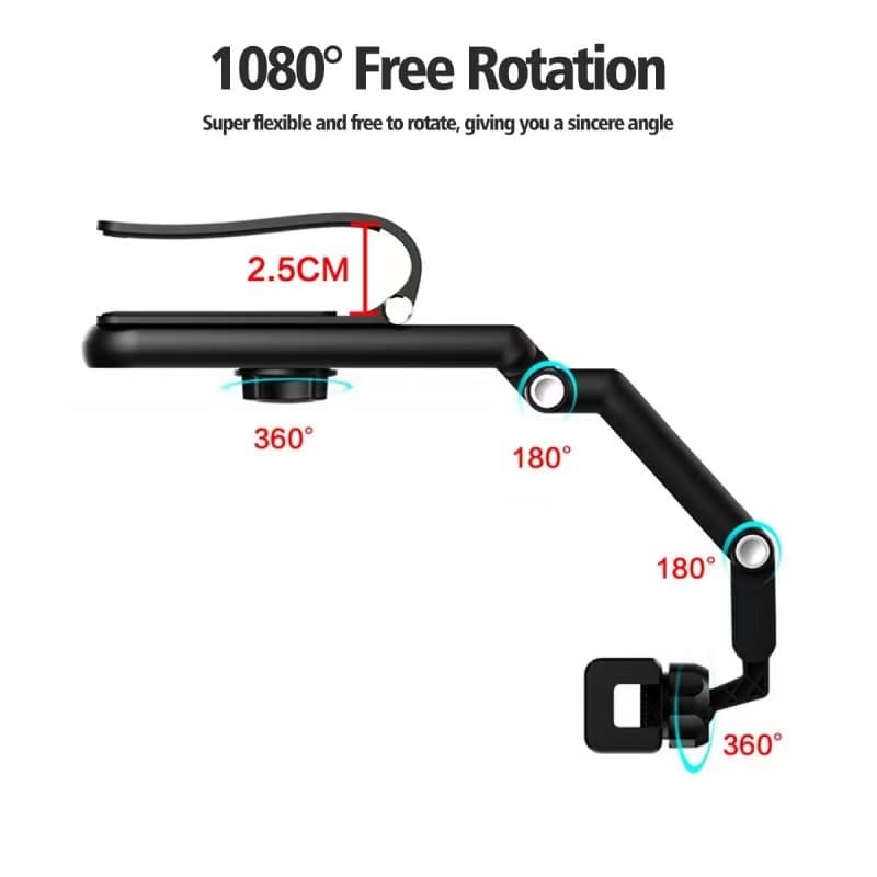 ที่วางมือถือในรถยนต์ ที่บังแดดอัพเกรดที่วางโทรศัพท์ในรถยนต์ 1080° ขาตั้งโทรศัพท์ แบบหมุนได้ สําหรับกระจกมองหลังรถยนต์ รูปที่ 8