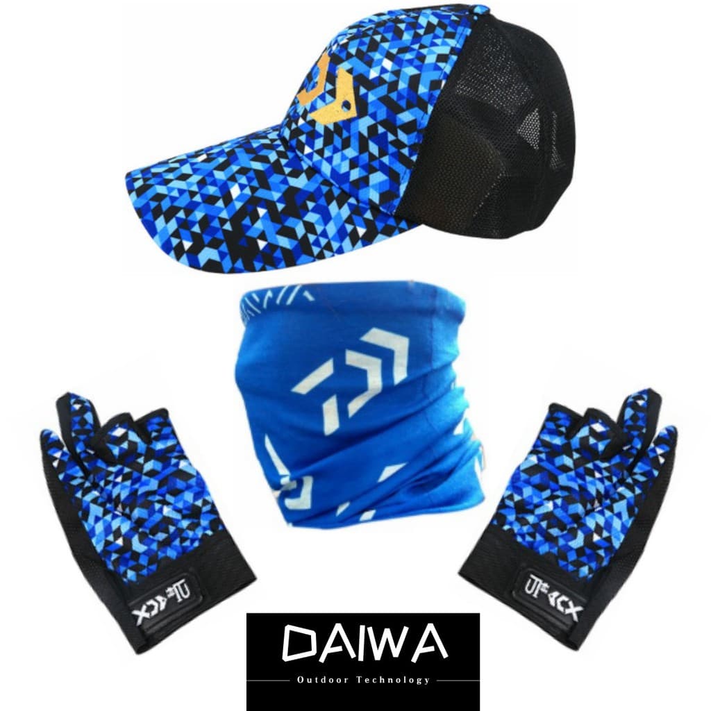 DAIWA Fishing Gloves + Breathable Nets Fishing Hat + Sunscreen Face Mask รูปที่ 3