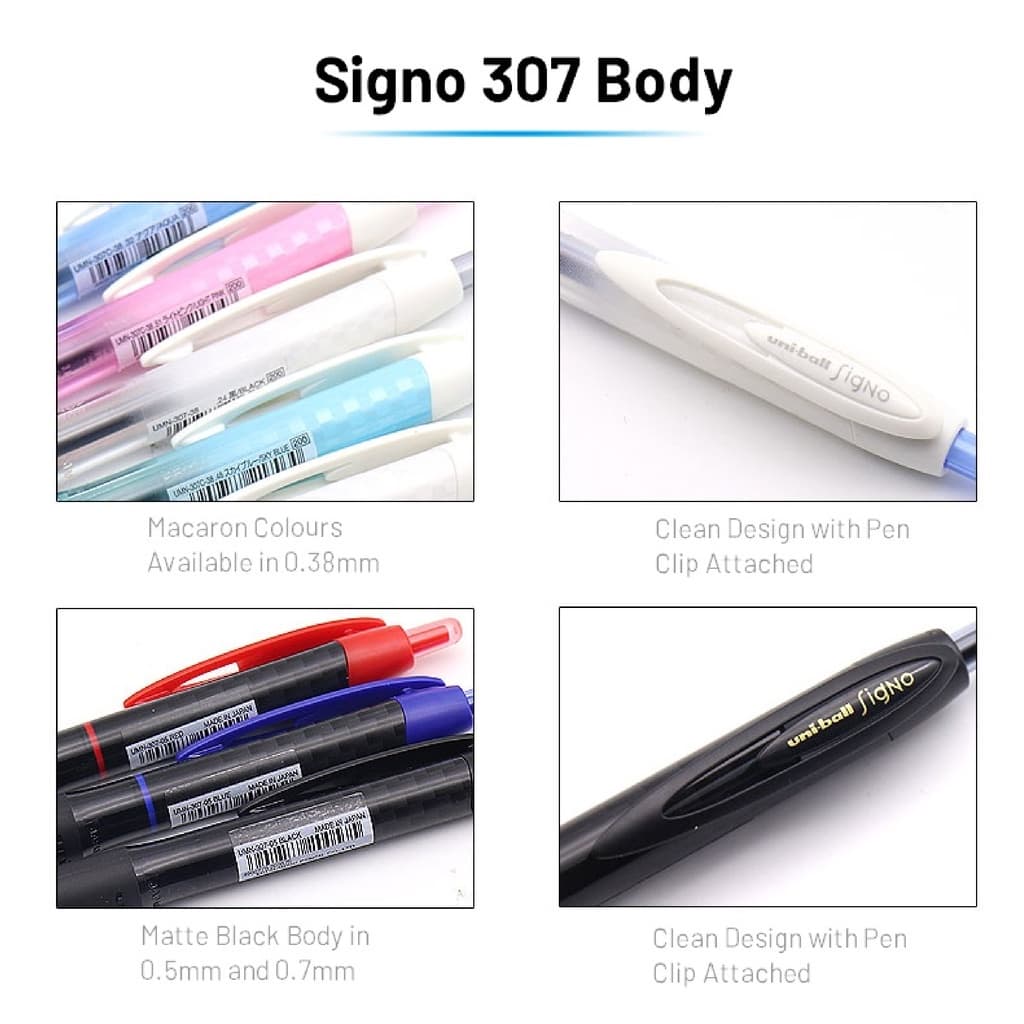 UNI BALL SIGNO 307 ปากกาเจลคุณภาพดีจากยูนิ และไส้ปากกา ขนาด 0.38 0.5 0.7 MM รูปที่ 4